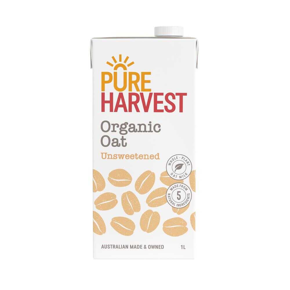 PureHarvest Organic Unsweetened Oat Milk 1L – 12 Pack