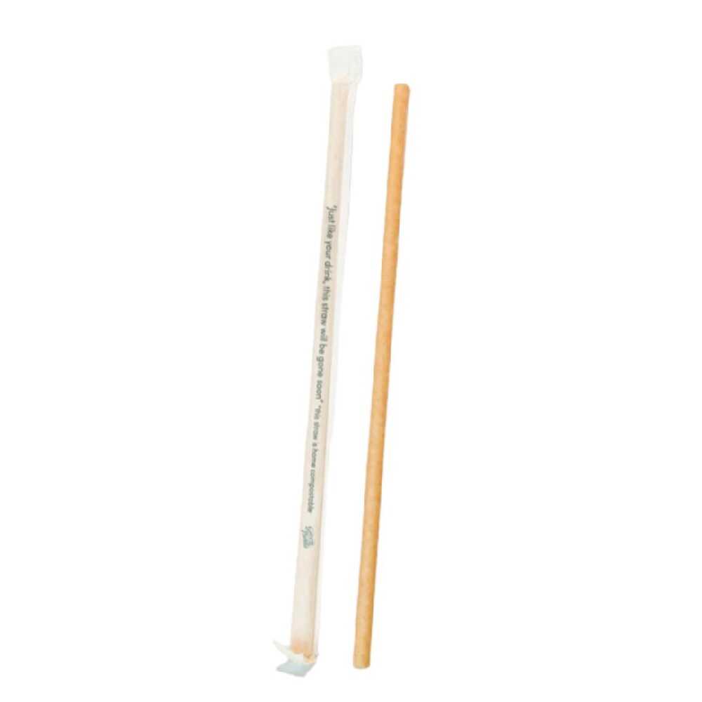 Little Green Panda Individually Wrapped Regular Sugar Cane Straw (6x210mm) – 300 pack