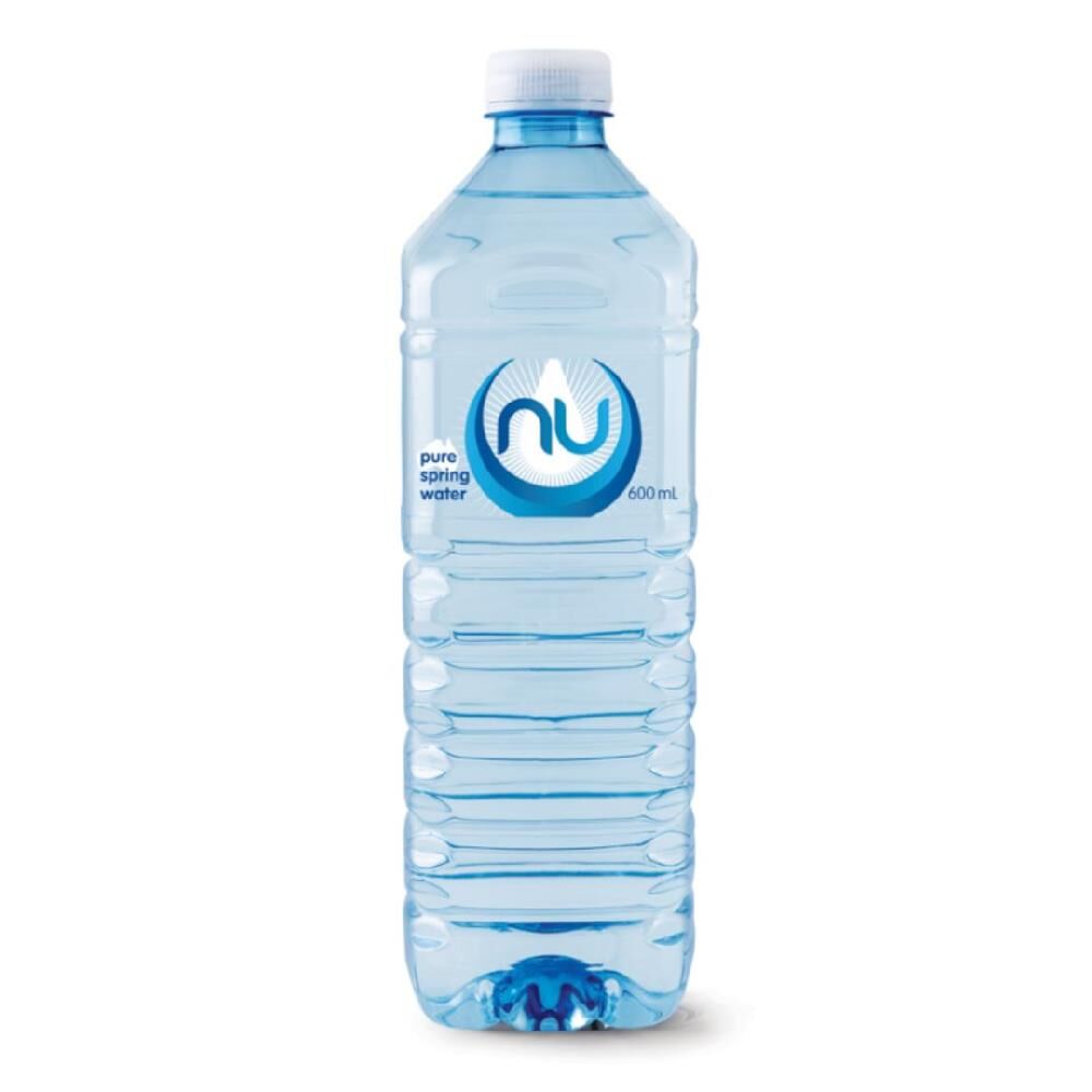Nu Pure Spring Water Square Bottle 600ml – 24 Pack