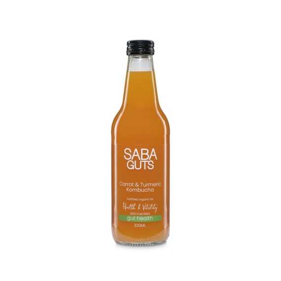 Saba Guts Carrot & Turmeric Kombucha 330ml – 12 Pack