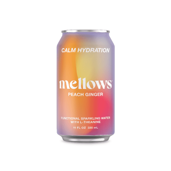 Mellows Peach & Ginger Functional Sparkling Water 330ml - 24 Pack (6x4)