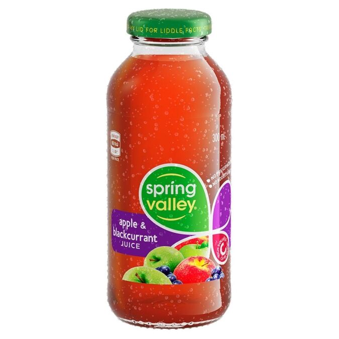300mL Spring Valley Apple & Blackcurrant Juice (24)