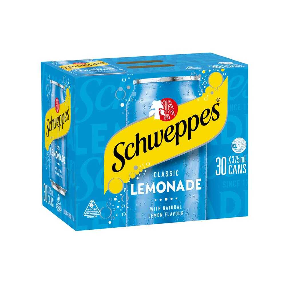 Schweppes Lemonade Cans 375ml – 30 Pack