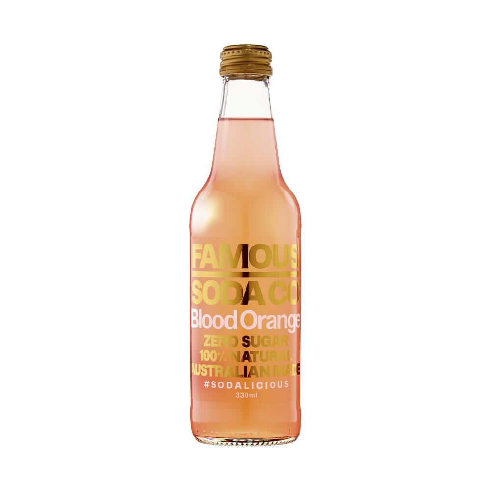 330mL Famous Soda Co. Blood Orange Glass (12)