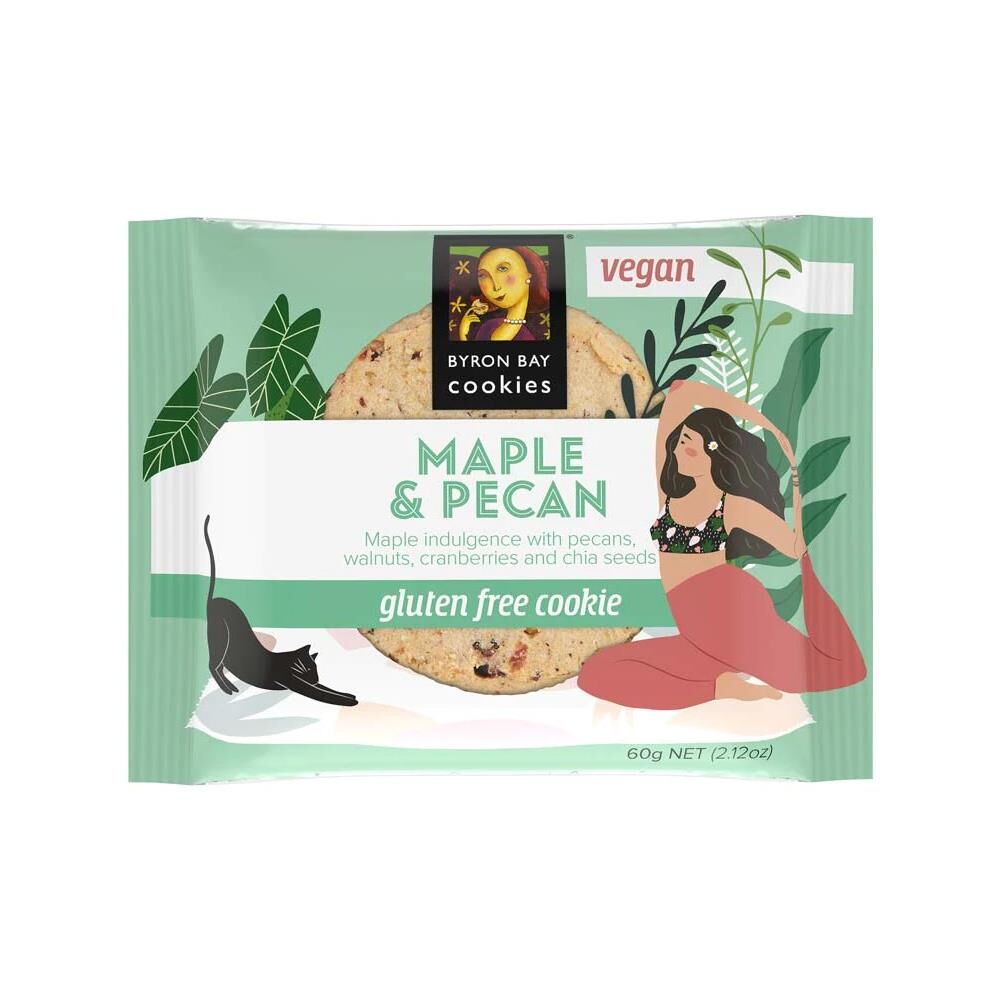 60g Byron Bay Maple & Pecan GF Vegan Cookie (12)