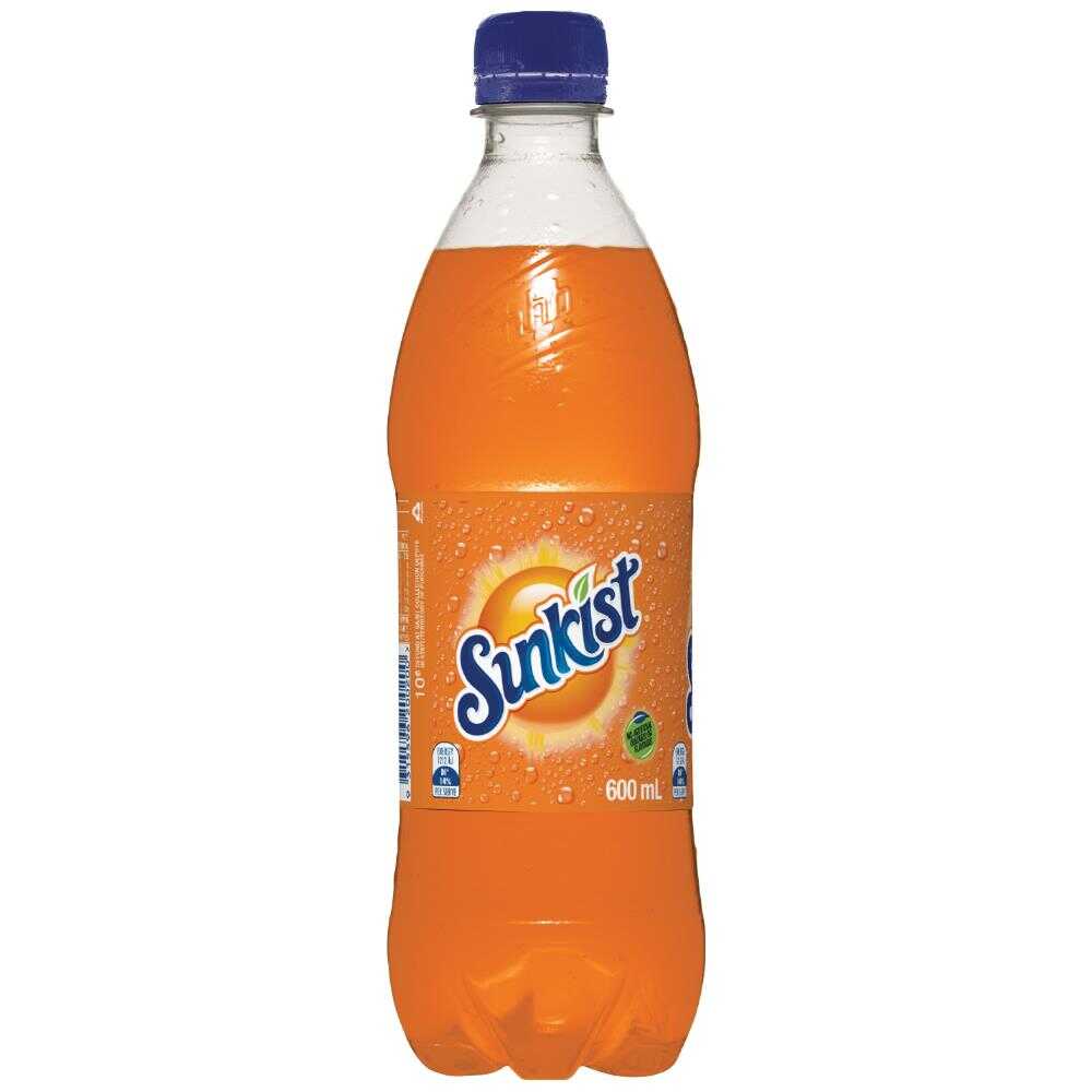 Sunkist Orange Soft Drink PET 600ml – 24 Pack