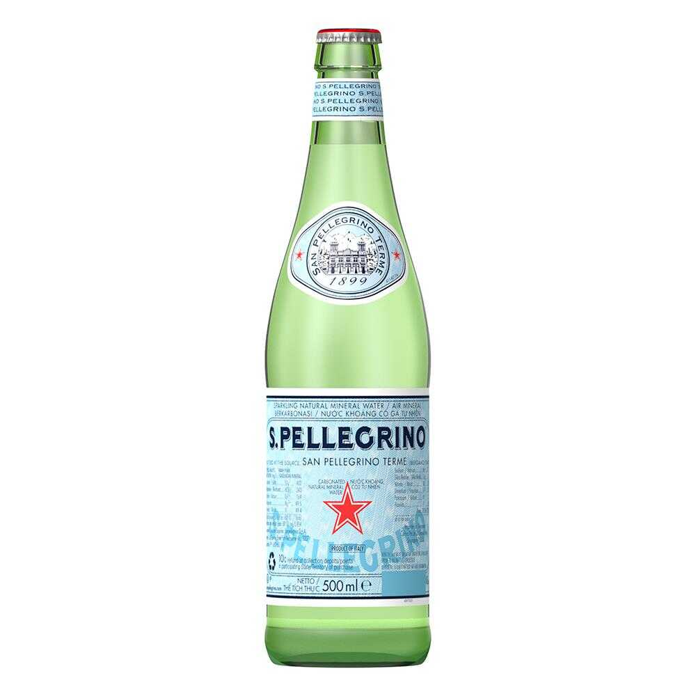 S.Pellegrino Sparkling Mineral Water Glass 500ml – 24 Pack