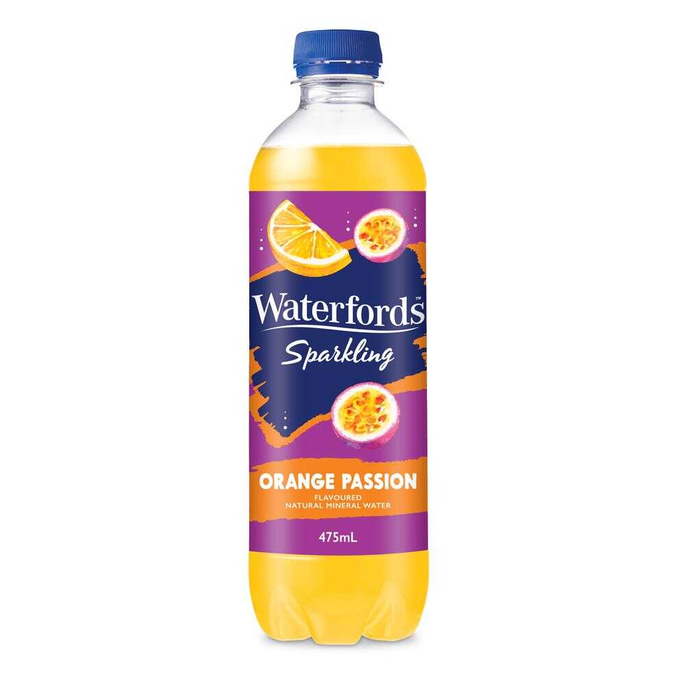 Waterfords Sparkling Water Orange Passion 475ml – 20 Pack