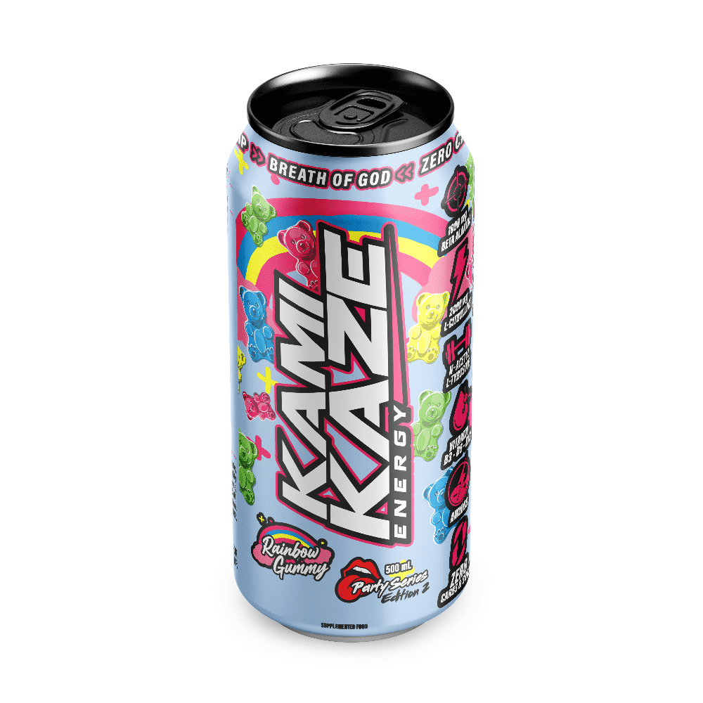Kamikaze Energy Rainbow Gummy 500ml – 12 Pack