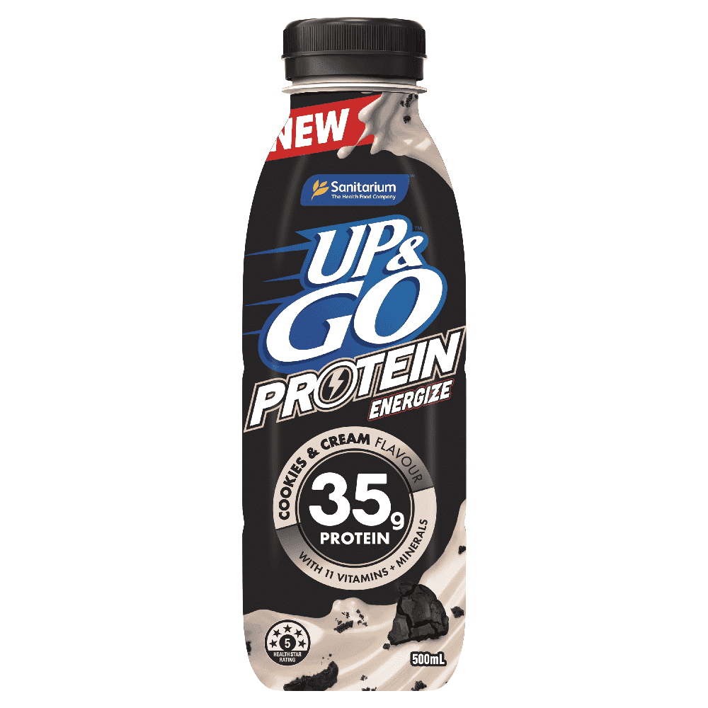 Up&Go Protein Energize Cookies & Cream 35g Protein 500ml – 12 Pack