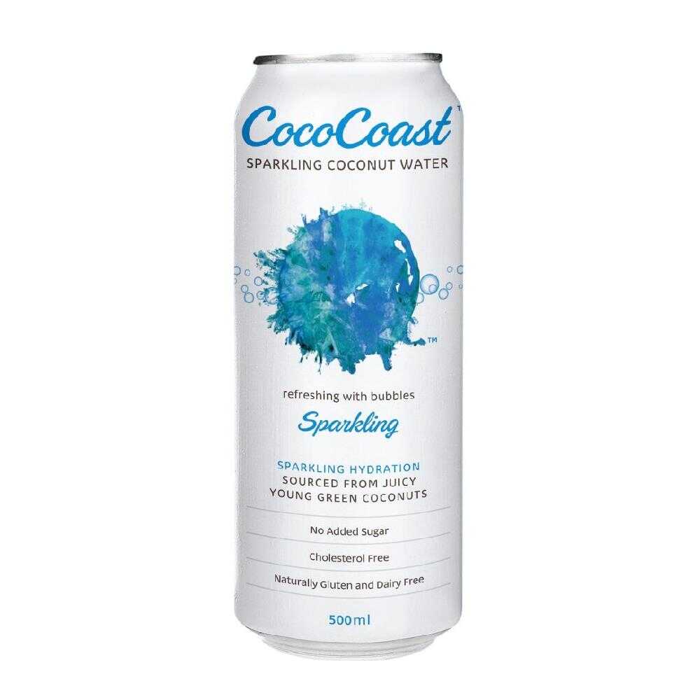 CocoCoast Sparkling Coconut Water 500ml – 24 Pack