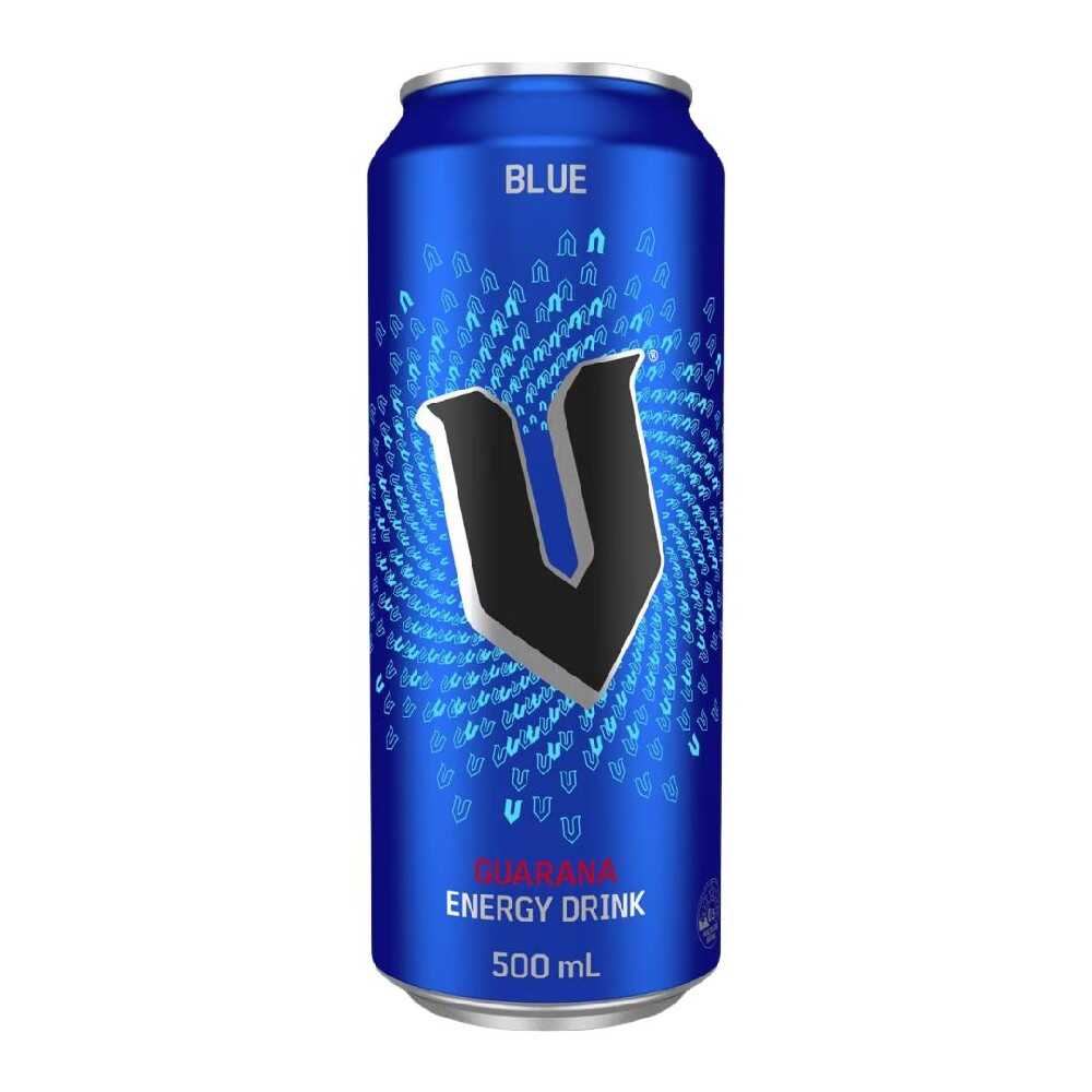 V Energy Drink Blue 500ml – 24 Pack (2x12)