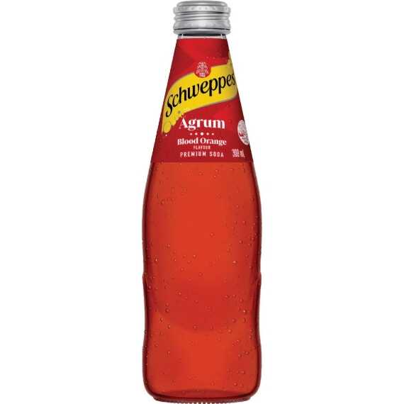 Schweppes Agrum Blood Orange Premium Soda Glass 300ml – 24 Pack