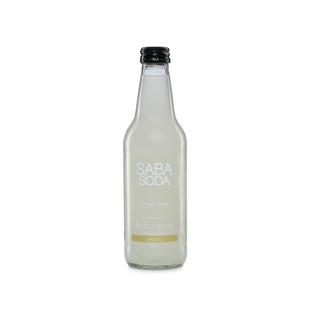 Saba Soda Ginger Beer Zero Sugar 330ml – 12 Pack