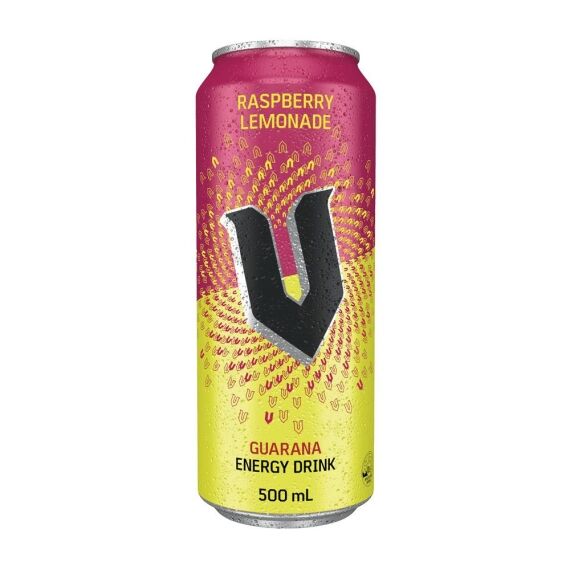 V Energy Drink Raspberry Lemonade 500ml – 24 Pack (2x12)