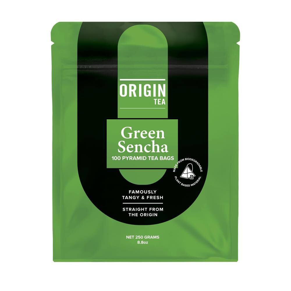 Origin Tea Pyramid Green Sencha Tea Bags – 100 Pack