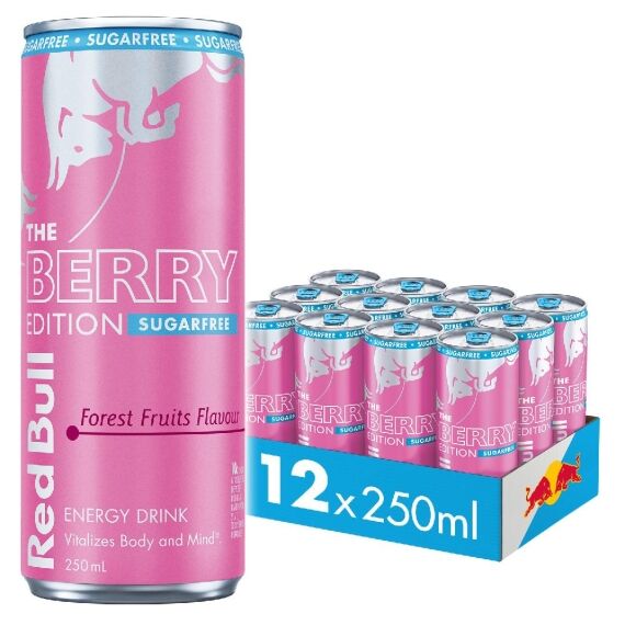 Red Bull Energy Drink Berry Edition Sugar Free 250ml – 12 Pack