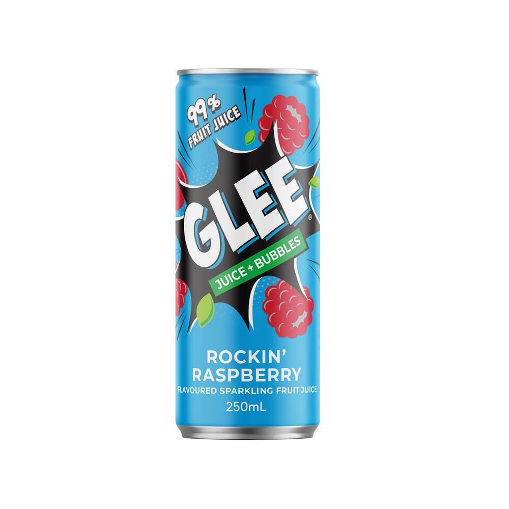 Glee Juice&Bubbles Rockin' Raspberry 250ml – 24 Pack