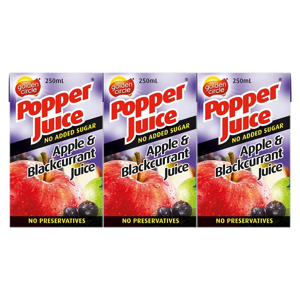 Golden Circle Popper Apple Blackcurrant Juice 250ml – 24 Pack