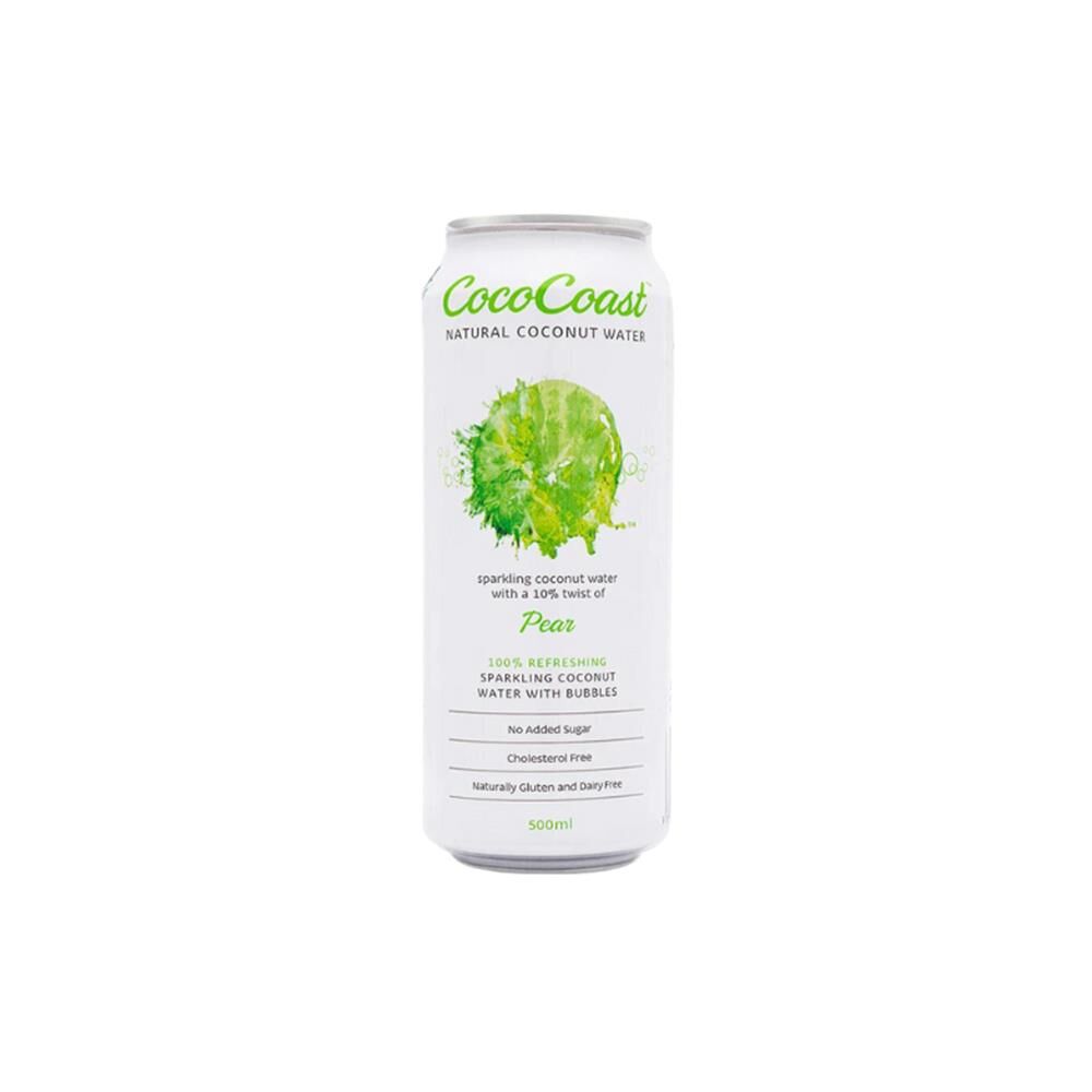 CocoCoast Pear Sparkling Coconut Water 500ml – 24 Pack