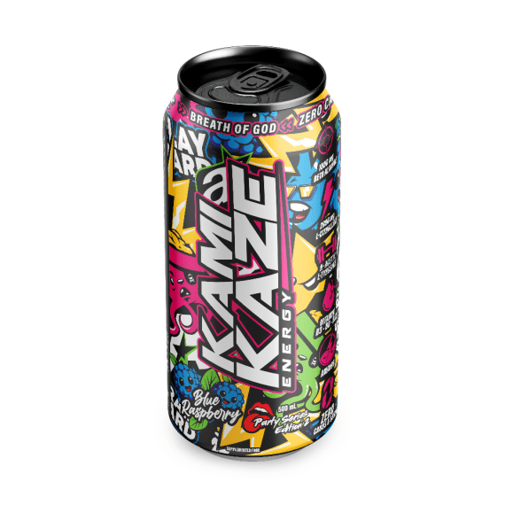 Kamikaze Energy Blue Raspberry 500ml – 12 Pack