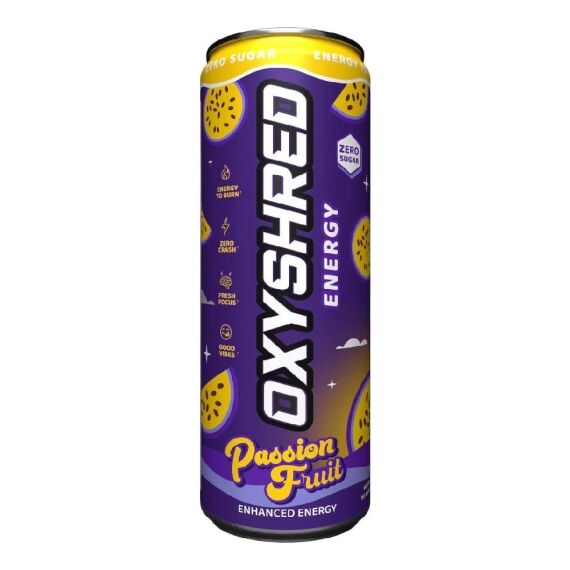 Oxyshred Energy Pashionfruit 355ml – 12 Pack