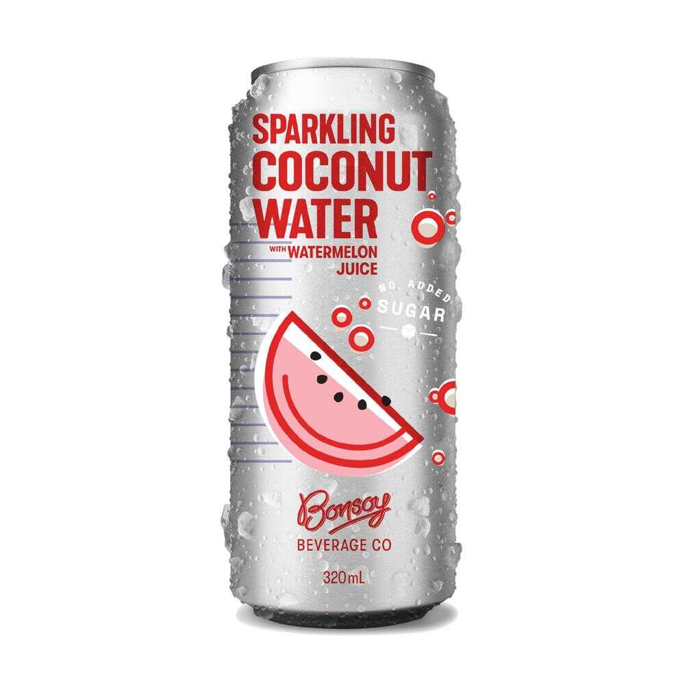 Bonsoy Watermelon Sparkling Coconut Water 320ml – 12 Pack