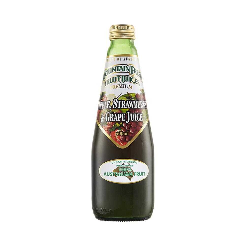 Mountain Fresh Apple, Strawberry & Grape Juice 400ml – 12 Pack