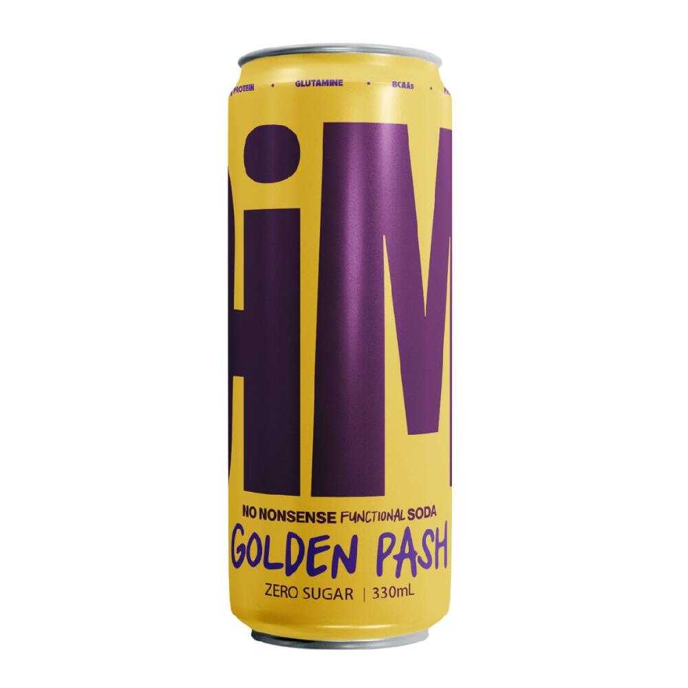 JiM Prebiotic Protein Soda Golden Pash 330ml – 12 Pack