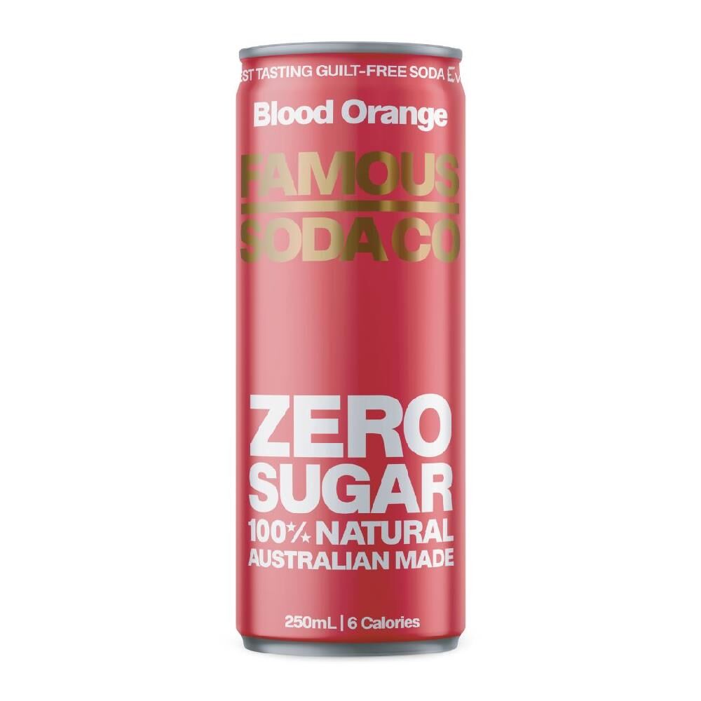 250mL Famous Soda Co. Cans Blood Orange (24)