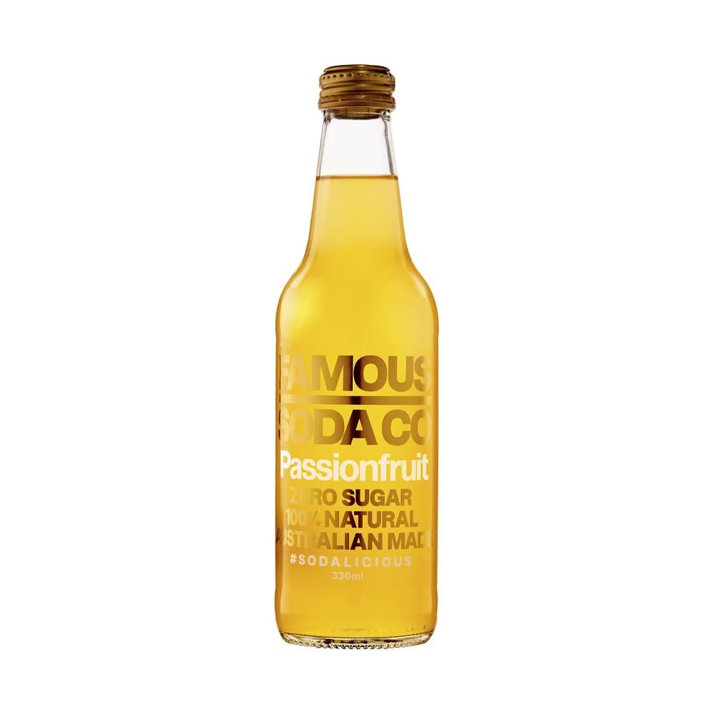 330mL Famous Soda Co. Passionfruit Glass (12)