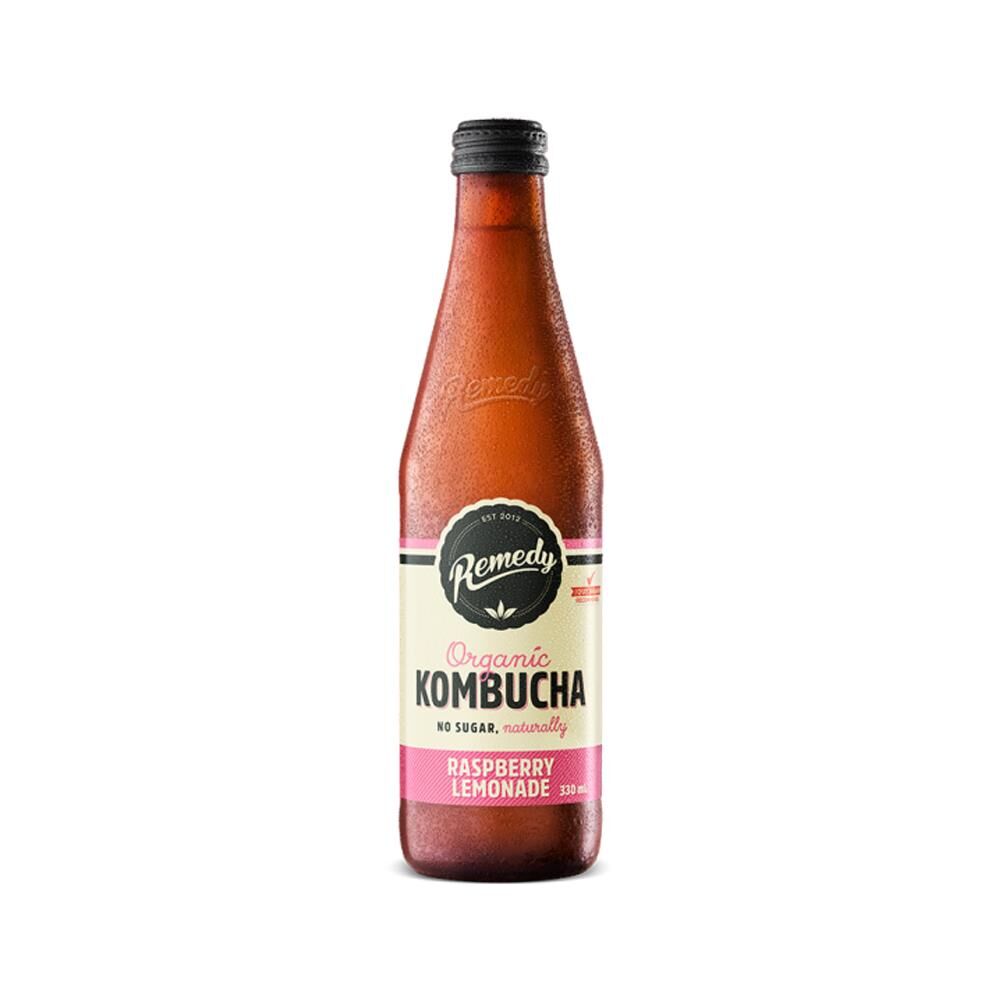 330mL Remedy Kombucha Raspberry Lemonade (12)