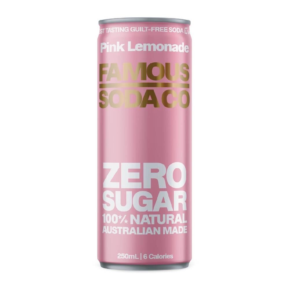 250mL Famous Soda Pink Lemonade (24)
