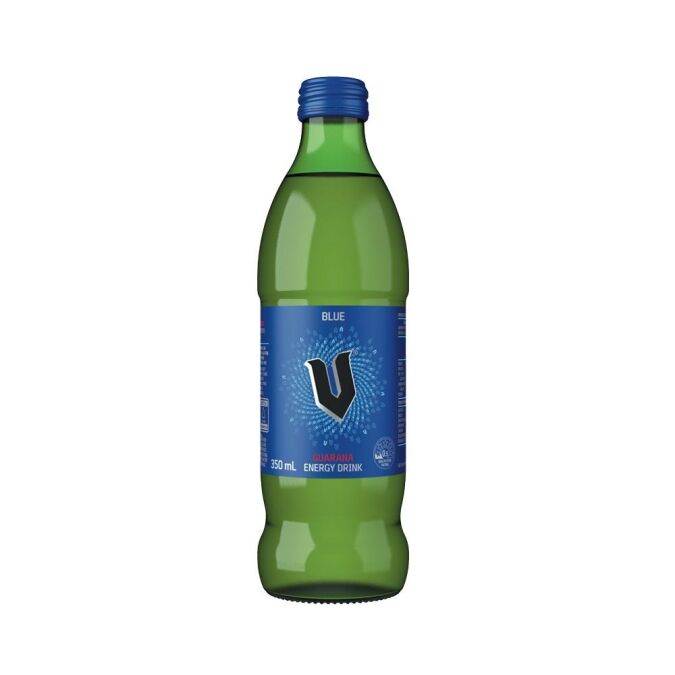 350ML V ENERGY - BLUE GLASS (24)